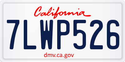 CA license plate 7LWP526