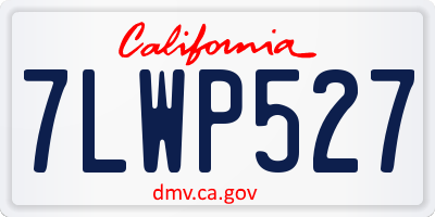 CA license plate 7LWP527