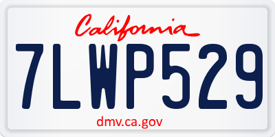 CA license plate 7LWP529