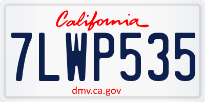 CA license plate 7LWP535