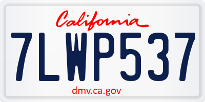CA license plate 7LWP537