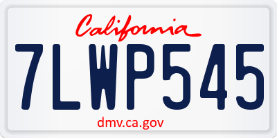 CA license plate 7LWP545