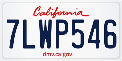 CA license plate 7LWP546