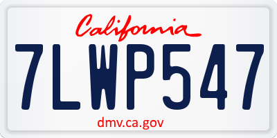 CA license plate 7LWP547