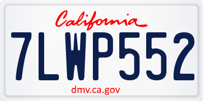 CA license plate 7LWP552