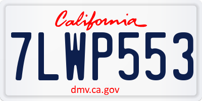 CA license plate 7LWP553