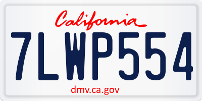CA license plate 7LWP554