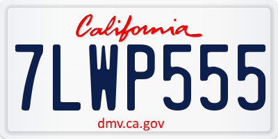 CA license plate 7LWP555