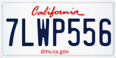 CA license plate 7LWP556