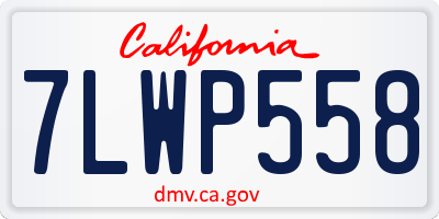 CA license plate 7LWP558