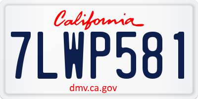 CA license plate 7LWP581