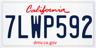 CA license plate 7LWP592