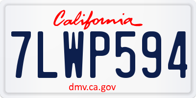 CA license plate 7LWP594