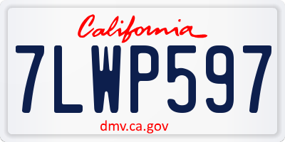 CA license plate 7LWP597