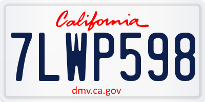 CA license plate 7LWP598
