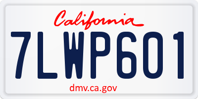CA license plate 7LWP601