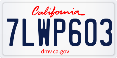 CA license plate 7LWP603
