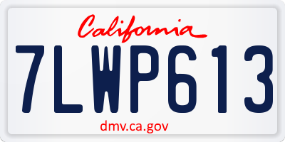 CA license plate 7LWP613