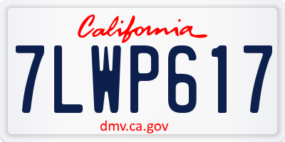 CA license plate 7LWP617