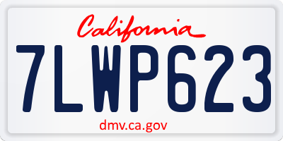 CA license plate 7LWP623