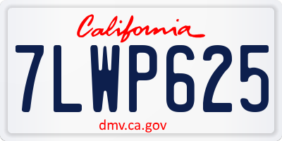 CA license plate 7LWP625