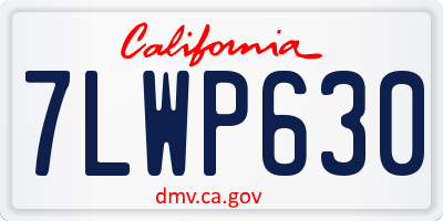 CA license plate 7LWP630
