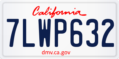 CA license plate 7LWP632