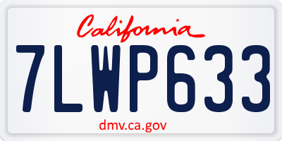CA license plate 7LWP633