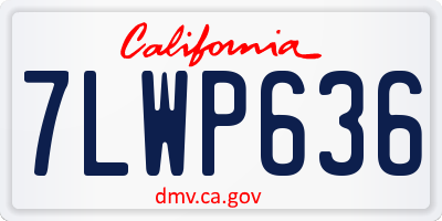 CA license plate 7LWP636
