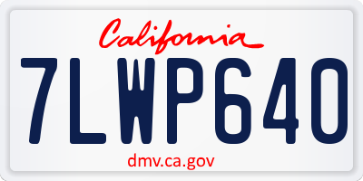 CA license plate 7LWP640