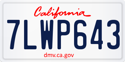 CA license plate 7LWP643