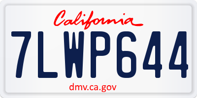 CA license plate 7LWP644
