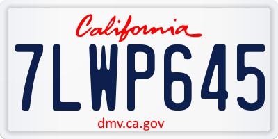CA license plate 7LWP645