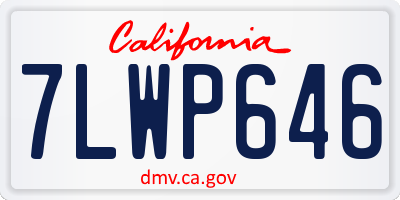 CA license plate 7LWP646
