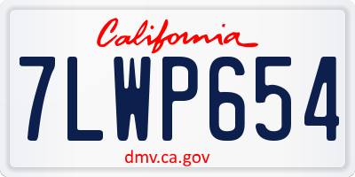 CA license plate 7LWP654