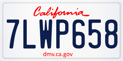 CA license plate 7LWP658