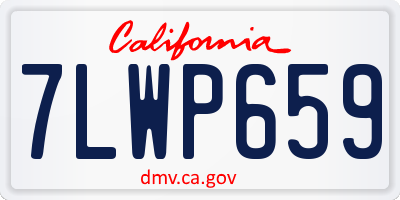 CA license plate 7LWP659