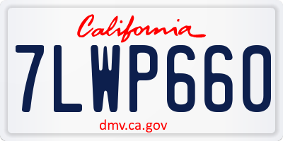 CA license plate 7LWP660