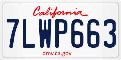 CA license plate 7LWP663