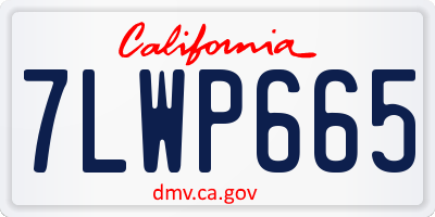 CA license plate 7LWP665