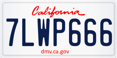 CA license plate 7LWP666