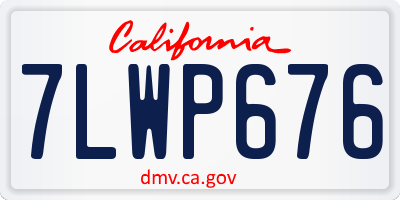 CA license plate 7LWP676