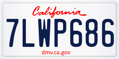 CA license plate 7LWP686