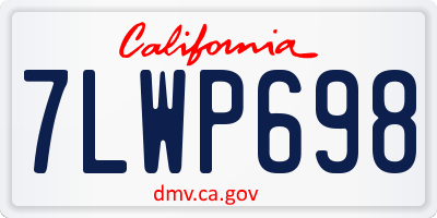 CA license plate 7LWP698