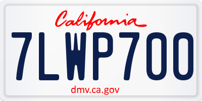 CA license plate 7LWP700