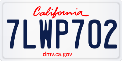 CA license plate 7LWP702