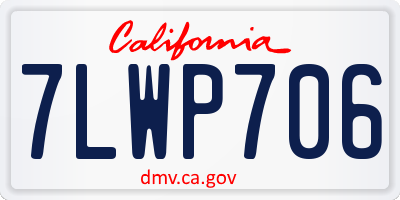 CA license plate 7LWP706