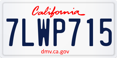 CA license plate 7LWP715