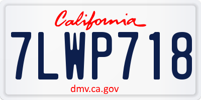 CA license plate 7LWP718