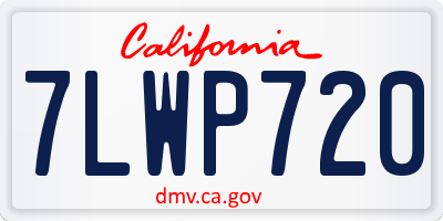 CA license plate 7LWP720